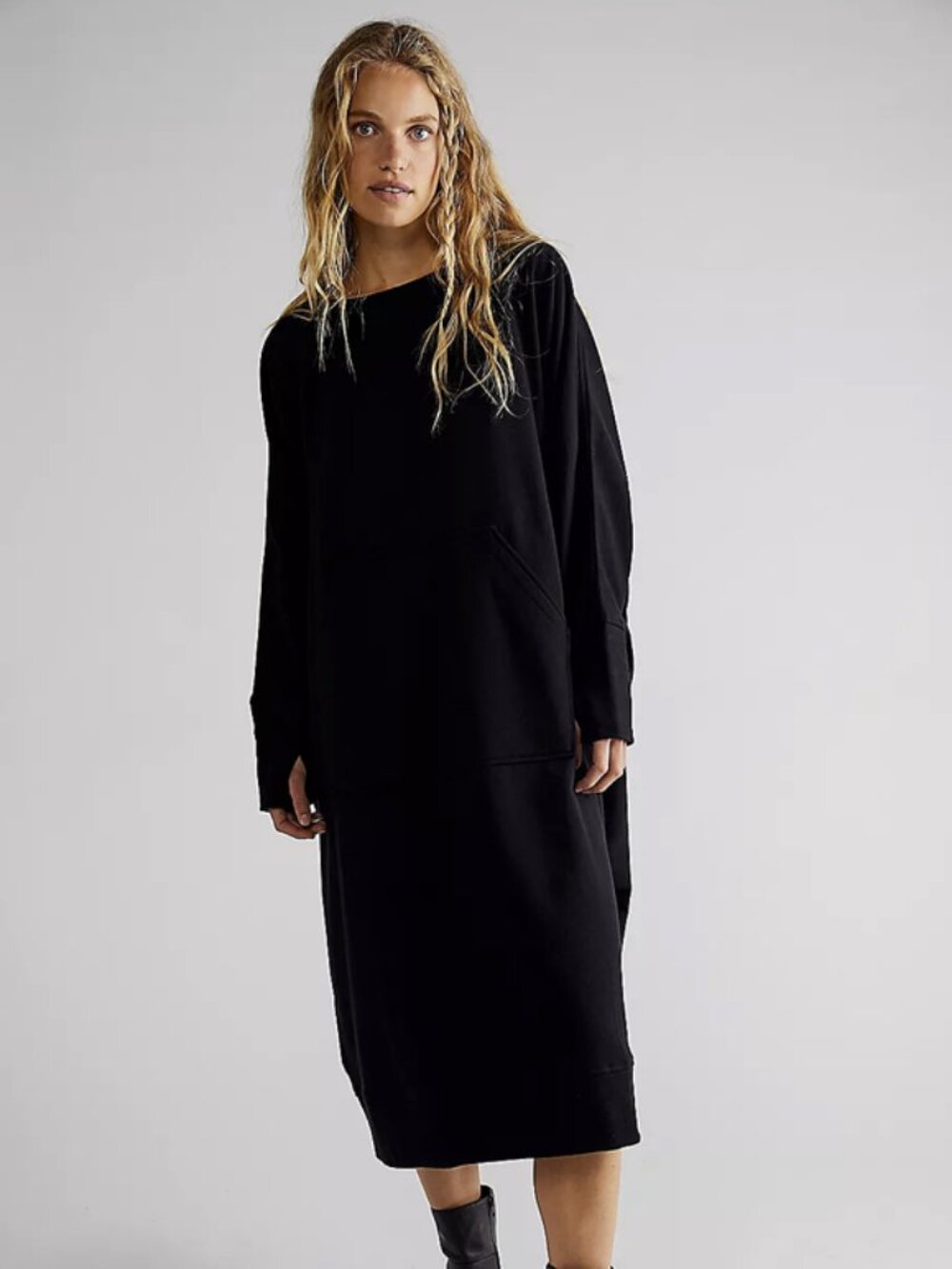 Small Nicholas K Rorik Sweater Dress Waist Pocket Oversized Hooded Free People